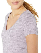 Load image into Gallery viewer, Amazon Brand - Core 10 Women's Pima Cotton Blend Short Sleeve V-Neck T-Shirt, Purple Spacedye, 3X