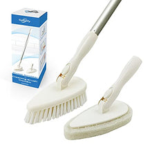 Load image into Gallery viewer, Qaestfy Shower Scrubber & Cleaning Brush Combo Tub and Tile Scrubber Cleaner Scrub Brushes with 51'' Long Handle Tool for Bathroom Bathtub Wall Mop Scrubbing Model QAE002