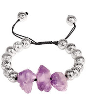 Load image into Gallery viewer, XHUUU Drusy-Quartz Amethyst with silver Lava Stone Bracelet for Women Chakra Healing Crystals Lucky Stone Beads for Bracelets