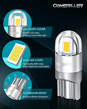 Load image into Gallery viewer, Combriller 194 LED Bulb 6000K White, Error Free 194 168 LED Bulb T10 2825 w5w Led Interior Car Lights for Car License Plate Light Dash Lights Interior Dome Map Door Marker Courtesy Light, Pack of 2