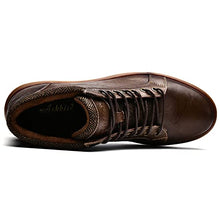 Load image into Gallery viewer, Arkbird Fashion Men's Leather Sneaker Boots Mid-Top Casual Oxford Walking Shoes for Men Khaki Man Size 12