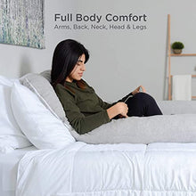 Load image into Gallery viewer, Milliard U Shaped Total Body Support Pillow Memory Foam with Washable Cover- 54 Inch (Cool Grey)
