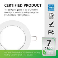 Load image into Gallery viewer, Sunco Lighting 6 Pack 6 Inch Slim LED Downlight with Junction Box, 14W=100W, 850 LM, Dimmable, 3000K Warm White, Recessed Jbox Fixture, Simple Retrofit Installation - ETL & Energy Star