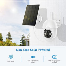 Load image into Gallery viewer, Security Camera Wireless Outdoor,Pan-Tilt 2.4G WiFi Solar Security Camera,Battery Powered Surveillance Cameras for Home with Night Vision,2-Way Audio,Motion Detection,SD Card & Cloud Storage, Codnida