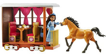 Load image into Gallery viewer, Mattel Spirit Untamed Lucky’s Train Home Playset, Train with Rolling Wheels Balcony, Dining Accessories, Lucky Doll (7-in), Spirit (Approx.8-in) & More