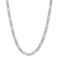Load image into Gallery viewer, Black Bow Jewelry Men's 6mm 14k White Gold Flat Figaro Chain Necklace, 24 Inch