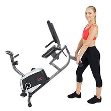 Load image into Gallery viewer, Sunny Health & Fitness Magnetic Recumbent Bike Exercise Bike with Digital Monitor, 300 lb Capacity, Easy Adjustable Seat, Pulse Rate Monitor