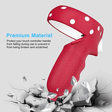 Load image into Gallery viewer, Touch Controller Grip Leather Cover for Oculus Quest 2, EWalos Double Protection Anti-Throw Silicone Handle Cover with PU Leather Knuckle Strap, DSLR Hand Strap Style Design(Red, 1 Pair)