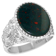Load image into Gallery viewer, Gents Solid 925 Sterling Silver Natural Bloodstone Mens Mans Signet Ring - Size 12 - Sizes 6 to 13 Available