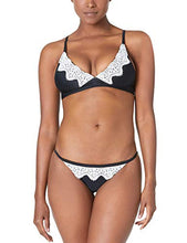 Load image into Gallery viewer, Ocean Blues Womens Black Sexy Lace Two Pieces Swimsuit Triangle Bikini Set Size Medium