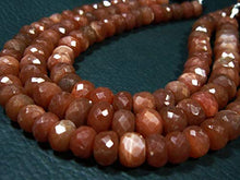 Load image into Gallery viewer, BEADS GEMSTONE AAA Chocolate Moonstone Faceted Big Rondelles- 8 Inch Long Strand -Stones measure- 8mm Code-HIGH-7428
