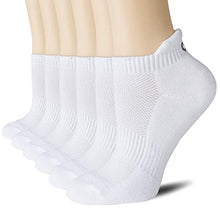 Load image into Gallery viewer, CelerSport Low Cut Athletic Running Socks Cotton Ankle Socks for Men and Women (6 Pairs), Large, White
