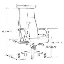 Load image into Gallery viewer, Forbes Genuine Leather Aluminum Base High Back Executive Chair - Tan