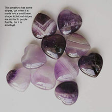 Load image into Gallery viewer, Loveliome 4 Pcs Natural Amethyst Love Heart Pocket Stone Healing Chakra Worry Stone(1 Inch)