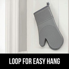 Load image into Gallery viewer, Gorilla Grip Heat Resistant Silicone Oven Mitts Set, Soft Quilted Lining, Extra Long, Waterproof Flexible Gloves for Cooking and BBQ, Kitchen Mitt Potholders, Easy Clean, Set of 2, Almond