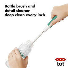 Load image into Gallery viewer, OXO Tot Travel Size Drying Rack with Bottle Brush- Teal