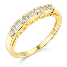 Load image into Gallery viewer, 14k REAL Yellow Gold SOLID Wedding Engagement Ring and Wedding Band 2 Piece Set - Size 7