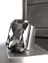 Load image into Gallery viewer, Large Rectangle Ring with Swarovski Crystal in Black Diamond