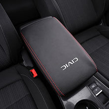 Load image into Gallery viewer, Horry Center Console Armrest Box Cover Panel Trim Waterproof Anti-Scratch Leather Protector Decoration Cover Interior Accessories for Honda Civic 2022(Red Stitches), Black leather red line