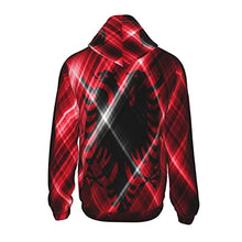 Load image into Gallery viewer, Albania Flag Print Hoodies Kids 3D Print Sweatshirts Long Sleeve Pullover Hoodies with Pocket for Teen Boys and Girls Black