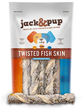 Load image into Gallery viewer, Jack&Pup Fish Skins for Dogs Healthy Dog Treats Small Dogs, Premium Fish Skin Dehydrated Dog Treats for Large Dogs, All Natural Dog Treats for Medium Dogs, Omega 3 Fish Treats for Dogs (18 Pack)