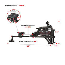 Load image into Gallery viewer, Sunny Health & Fitness Water Rowing Machine Rower w/LCD Monitor - Obsidian SF-RW5713