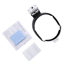 Load image into Gallery viewer, YOCTOSUN Headband Magnifier with 2 LED Lights and 5 Detachable Lenses 1X,1.5X,2X,2.5X,3.5X –Hands-Free Head Worn Lighted Magnifying Glasses for Close Work, Jewelry Work, Watch Repair, Arts & Crafts