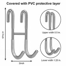 Load image into Gallery viewer, Haitis 4 Pack Over Shower Glass Door Hooks, Polished Silver, SUS 304 Stainless Steel Rack Hooks, Bathroom Frameless Drilling-Free Hanger, for Bathing Suits, Robe, Towel, Squeegee, Loofah, Shaver