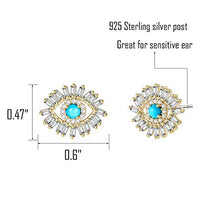 Load image into Gallery viewer, Obidos Evil Eye Earrings S925 Sterling Silver Post Earrings Lucky Jewelry for Girls and Women Faith Protection Earrings