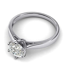 Load image into Gallery viewer, Pure 14k white gold 2.0 CT Classic 6-Prong Solitaire Simulated Diamond Engagement Ring Promise Bridal Wedding Ring (8)