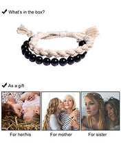 Load image into Gallery viewer, Jewever Black Obsidian with 100% Cotton Braided Rope Brcaelets For Men and Women Handmade Jewelry Gifts Adjustable