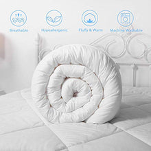 Load image into Gallery viewer, All-Season – Luxury Pinch Pleated Pintuck Cal-king 110x98 Size 3 Piece Quilted Comforter Set, 400 GSM Microfiber Fill Box Stitched with 4 Corner tabs - Machine Washable, Royal Blue Solid