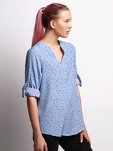 Load image into Gallery viewer, roswear Women's Long Sleeve Professional Work Blouse Shirt Baby Blue M