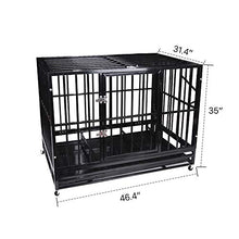 Load image into Gallery viewer, 48'' Size Heavy Duty Pet Dog Cage Strong Metal Crate Kennel Playpen w/Wheels&Tray