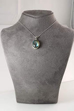 Load image into Gallery viewer, Sterling Silver 925 Oval Blue-Green Natural Labradorite Pendant Necklace 20 inches Chain - Elegant Gift Box