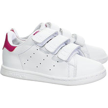 Load image into Gallery viewer, adidas Originals Baby Stan Smith Cloudfoam Sneaker, Footwear White/Footwear White/Bold Pink, 9K