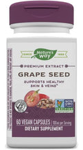 Load image into Gallery viewer, Nature's Way Premium Extract Standardized Grape Seed 95% Polyphenols, 100 mg per serving, 60 Capsules