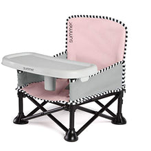 Load image into Gallery viewer, Summer Infant Pop ‘n Sit SE Booster Chair, Sweet Life Edition, Booster Seat for Indoor/Outdoor Use – Fast, Easy and Compact Fold, Bubble Gum Color