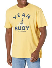Load image into Gallery viewer, Life is Good Men's Standard Crusher Graphic T-Shirt Yeah Buoy, Baja Yellow, Large