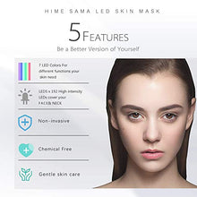 Load image into Gallery viewer, HIME SAMA Led Face Mask, Pro 7 Color Led Face Mask Skincare for Face and Neck, Facial Care Mask & Optical Cosmetic Mask Portable for Home and Travel Use
