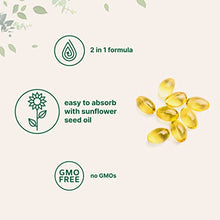 Load image into Gallery viewer, Vitamin D3 5000IU Plus K2, 2 in 1 Formula, Vitamin D3 Liquid with Vitamin K2, 300 Soft-Gels, Immune Vitamin Complex with Sunflower Seed Oil, Support Your Heart, Teeth & Joint Health, No GMO