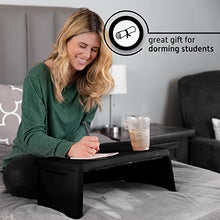 Load image into Gallery viewer, Folding Lap Desk, Laptop Desk, Breakfast Table, Bed Table, Serving Tray - The lapdesk Contains Extra Storage Space and dividers & Folds Very Easy, Great for Kids, Adults, Boys, Girls (Black)