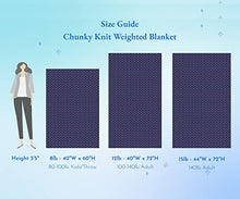 Load image into Gallery viewer, Handmade Chunky Knit Weighted Blanket 15 Pounds, 100% Cotton No Fillers, Breathable, Soft & Calming, All-Season Evenly Weighted Throw (Light Gray)