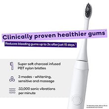 Load image into Gallery viewer, BURST Sonic Electric Toothbrush with Charcoal Toothpaste for Teeth Whitening, White