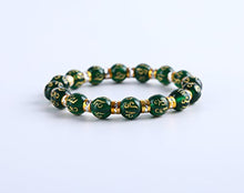 Load image into Gallery viewer, BOYULL Feng Shui Chrysoprase inscribed in Sanskrit Wealth Porsperity 10mm Bracelet, Attract Wealth and Good Luck, Deluxe Gift Box Included