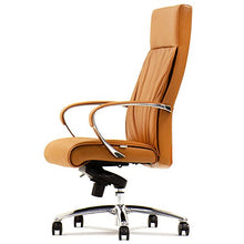 Load image into Gallery viewer, Forbes Genuine Leather Aluminum Base High Back Executive Chair - Tan