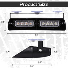 Load image into Gallery viewer, Linkitom 2 in 1 Red/Blue 16 LED Emergency Hazard Warning Strobe Flashing Lights w/Suction Cups for Law Enforcement Car Truck Vehicles Interior Front/Rear Windshield Dash Deck