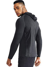 Load image into Gallery viewer, Neleus Men's 3 Pack Dry Fit Running Shirt Long Sleeve Workout Athletic Shirts with Hoods,5071 Dark Grey,Light Grey,Slate Grey,US 2XL,EU 3XL