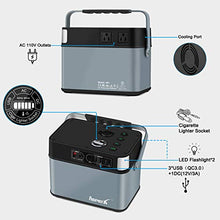 Load image into Gallery viewer, AsperX 500W Portable Generator Lithium 140277mAh Power Station, 505Wh CPAP Backup Battery Pack Power Supply 110V AC Outlet, QC3.0 USB, 12V/24V DC, LED Flashlight for Camping, Home, Emergency