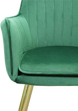 Load image into Gallery viewer, Lansen Furniture Modern Living Dining Room Accent Arm Chairs Club Guest with Gold Metal Legs (2, Green)